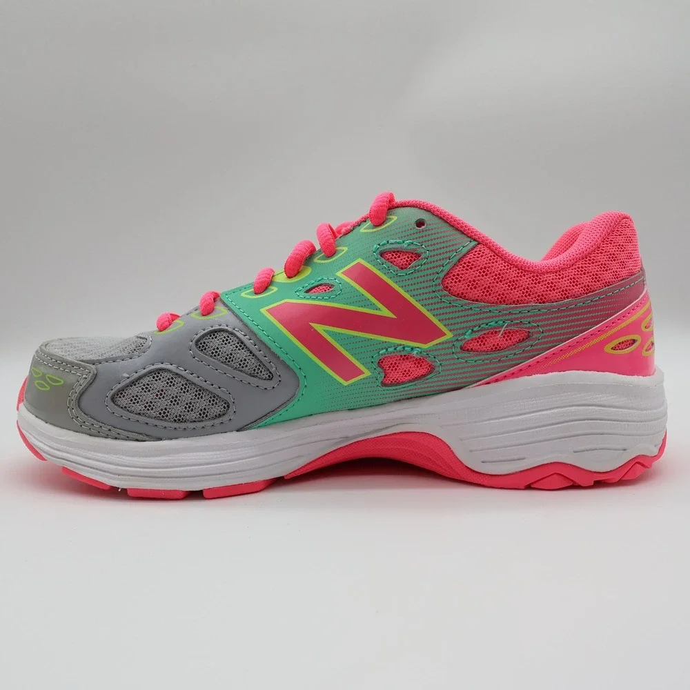 New Balance 680v3 Running Shoes Kids 4 Grey Green Pink KR680GKY Sneaker